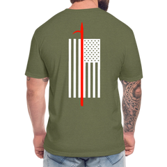 Thin Red Pike Pole Tee - heather military green