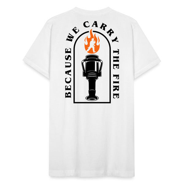 Because We Carry The Fire Tee - white